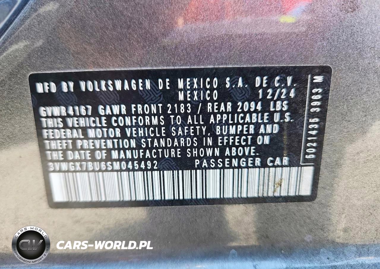 2025 Volkswagen Jetta Sel VIN:3VWGX7BU6SM045492 - 12