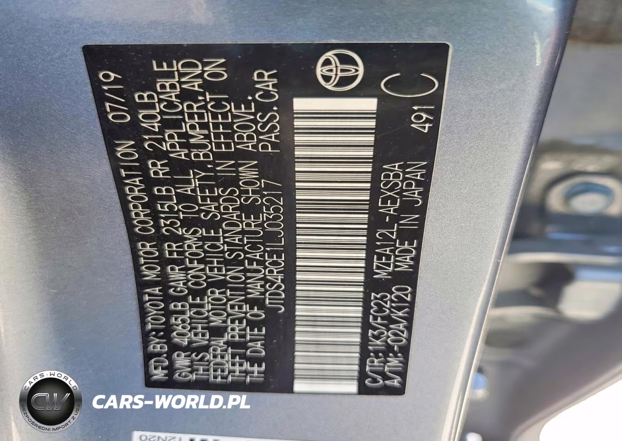 2020 Toyota Corolla Se VIN:JTDS4RCE1LJ035217 - 12