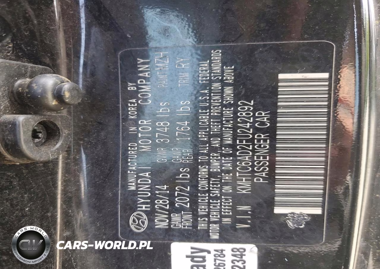 2015 Hyundai Veloster Base VIN:KMHTC6AD2FU242892 - 13