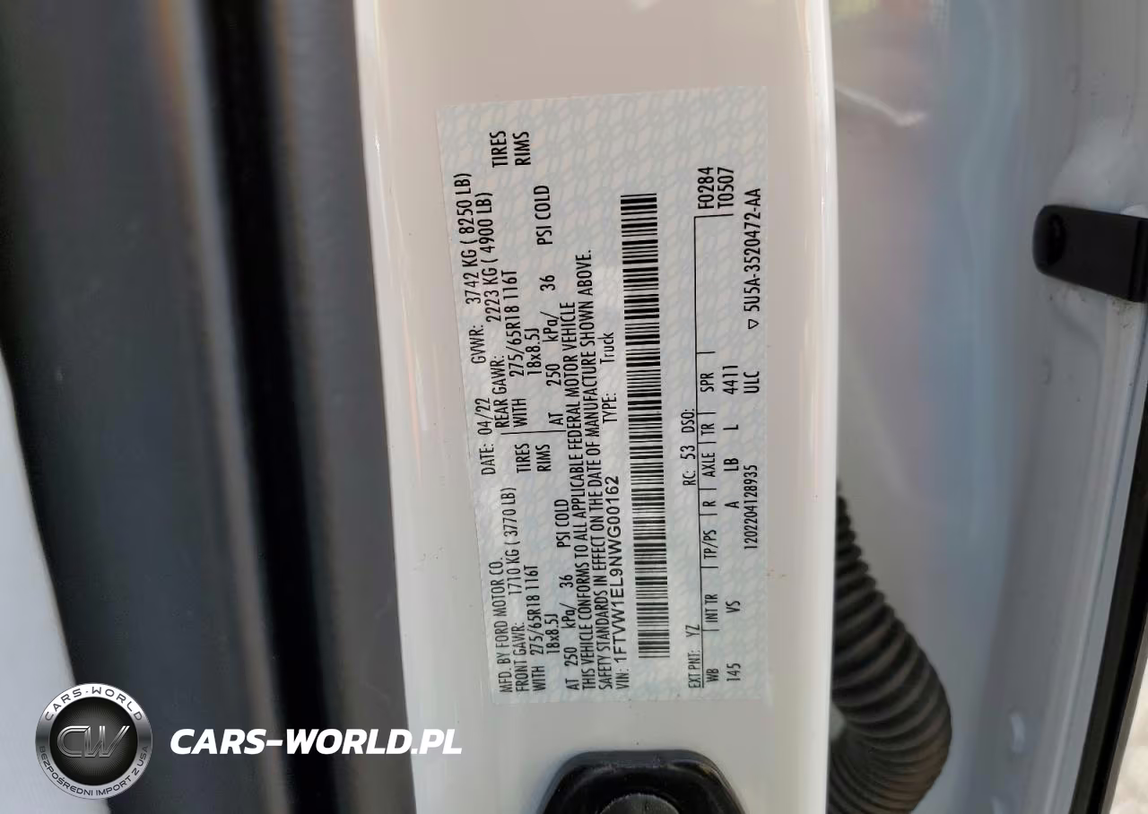 2022 Ford F150 Lightning Pro VIN:1FTVW1EL9NWG00162 - 12