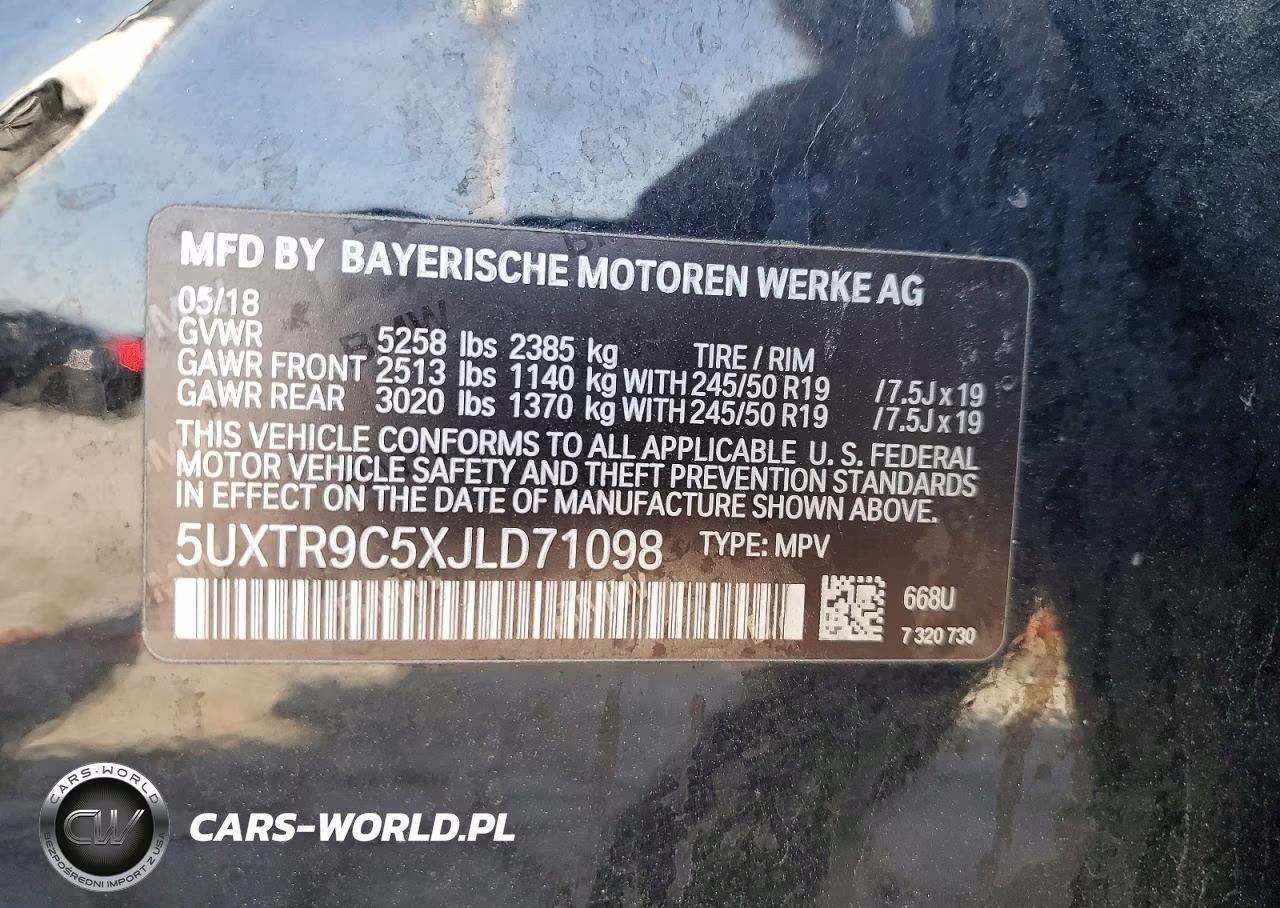 2018 BMW X3 xDrive30I VIN:5UXTR9C5XJLD71098 - 13