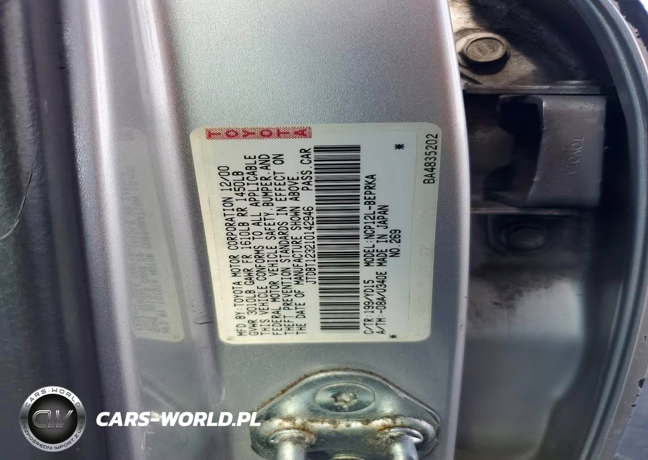 2001 Toyota Echo Base VIN:JTDBT123210142946 - 12
