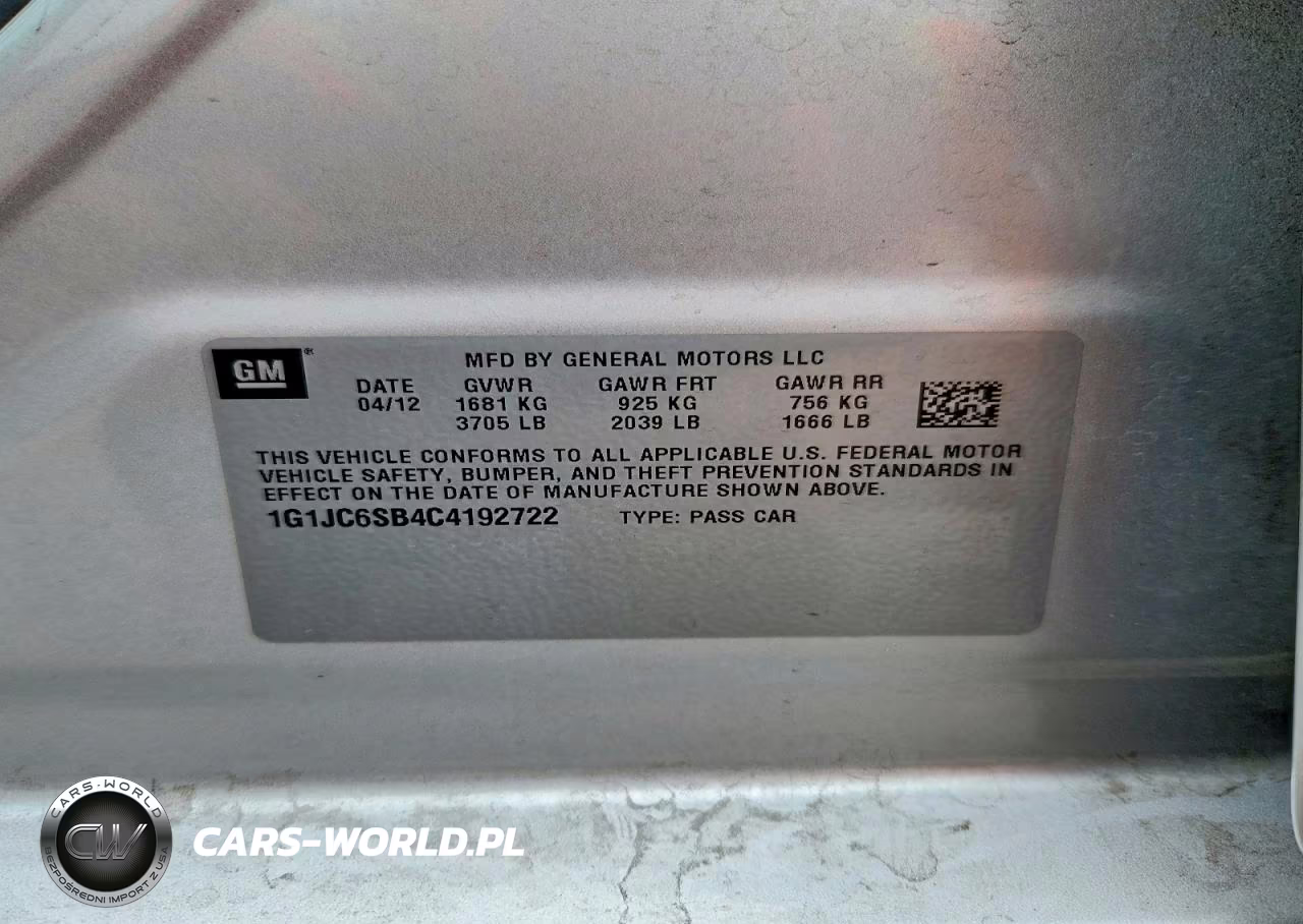 2012 Chevrolet Sonic Lt VIN:1G1JC6SB4C4192722 - 12