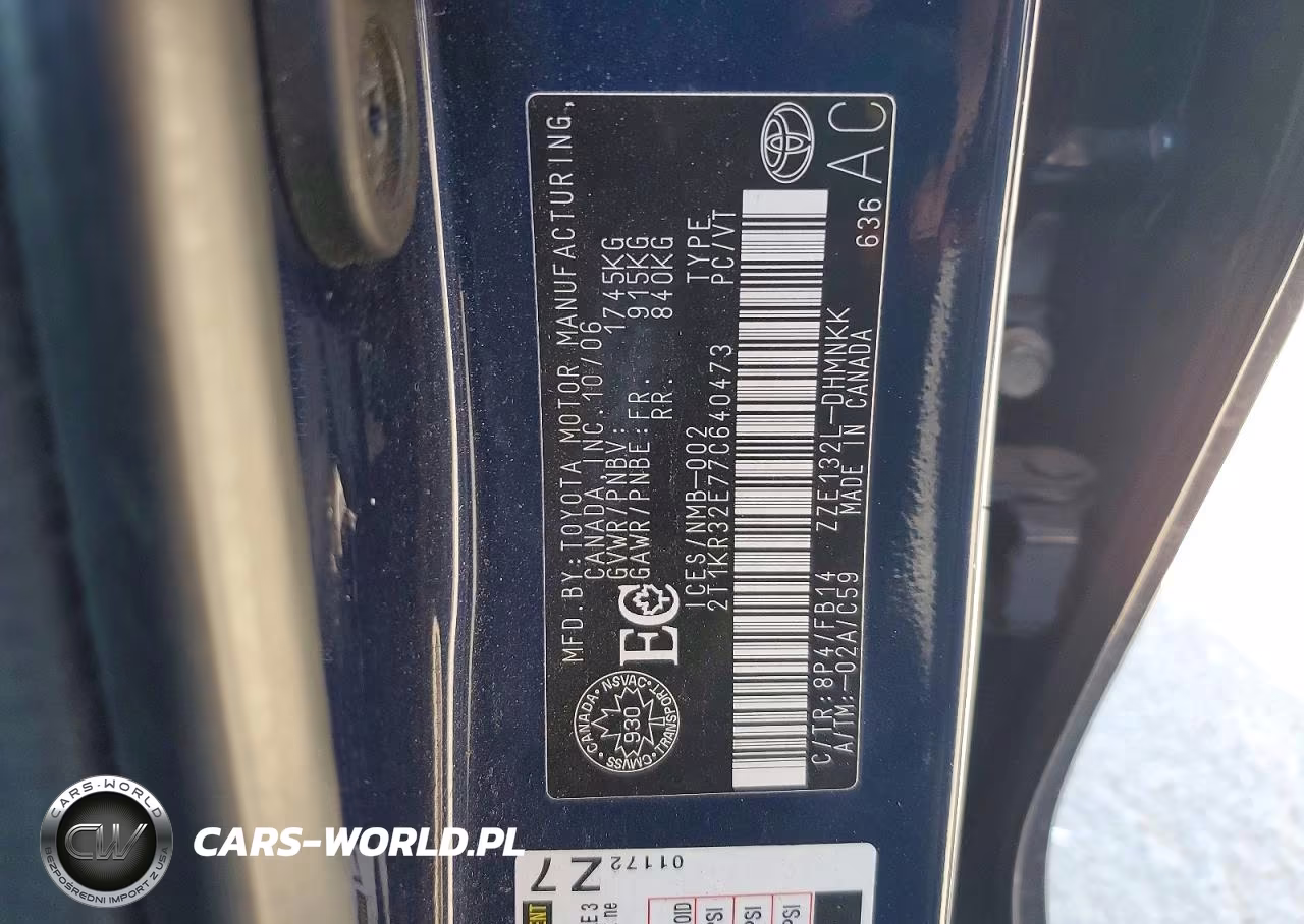 2007 Toyota Corolla Matrix Xr VIN:2T1KR32E77C640473 - 12