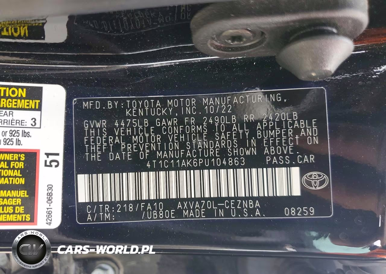 2023 Toyota Camry Le VIN:4T1C11AK6PU104863 - 12