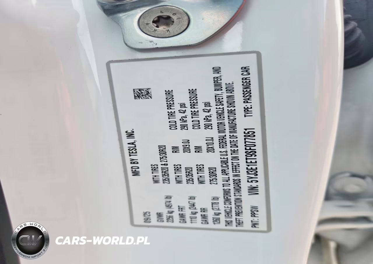 2025 Tesla Model 3 VIN:5YJ3E1ET9SF077851 - 13