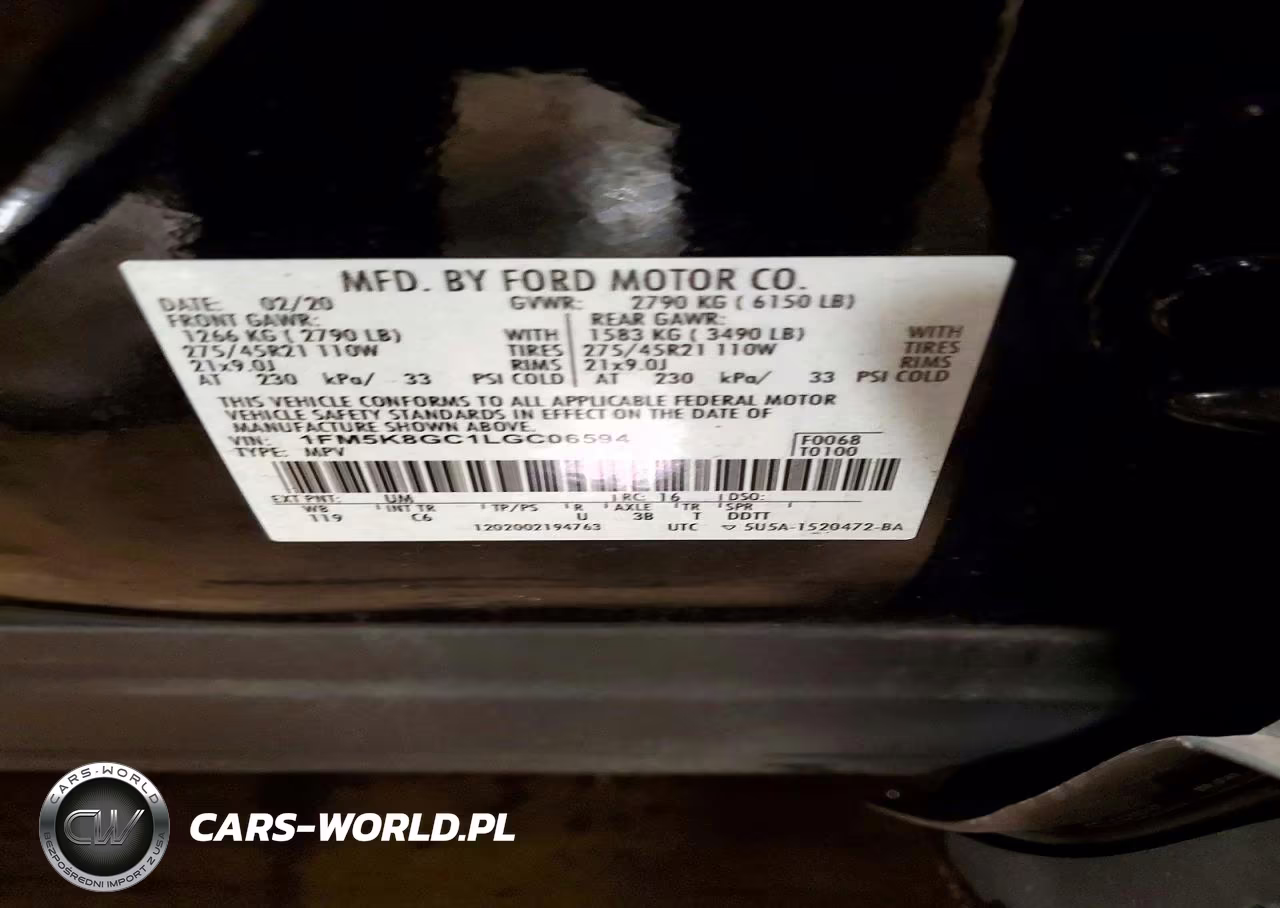 2020 Ford Explorer St VIN:1FM5K8GC1LGC06594 - 13
