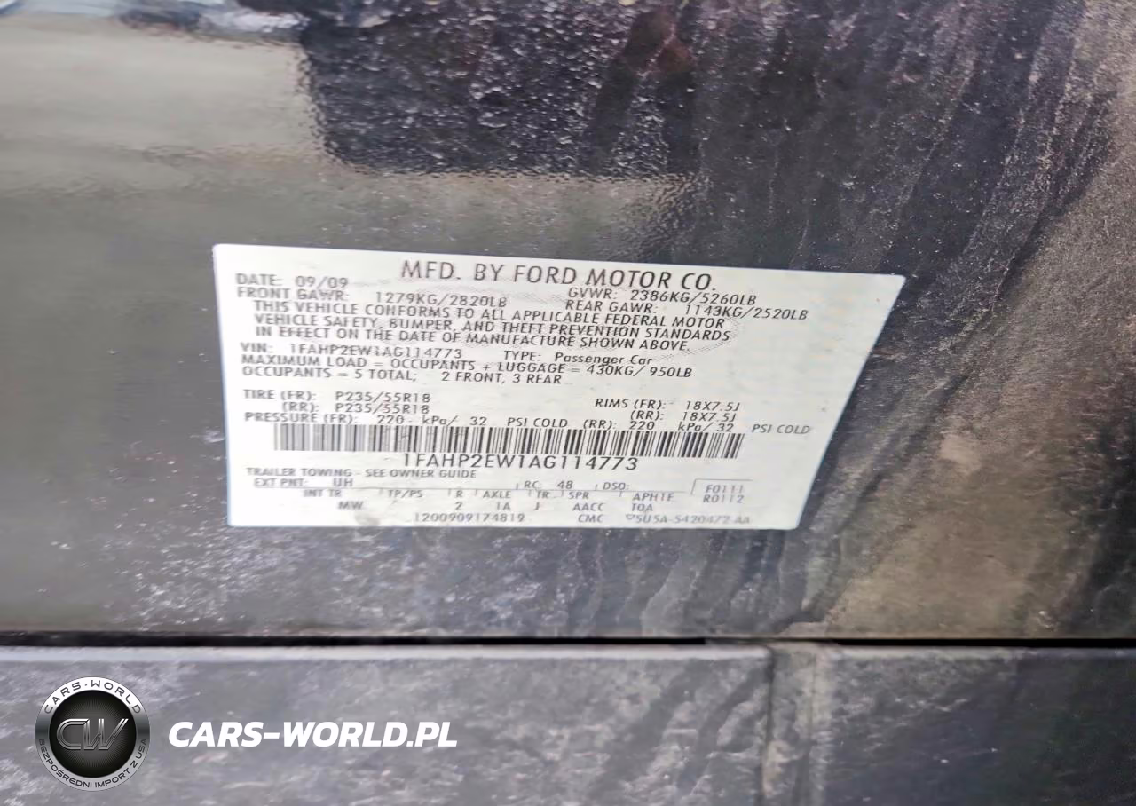 2010 Ford Taurus Sel VIN:1FAHP2EW1AG114773 - 12