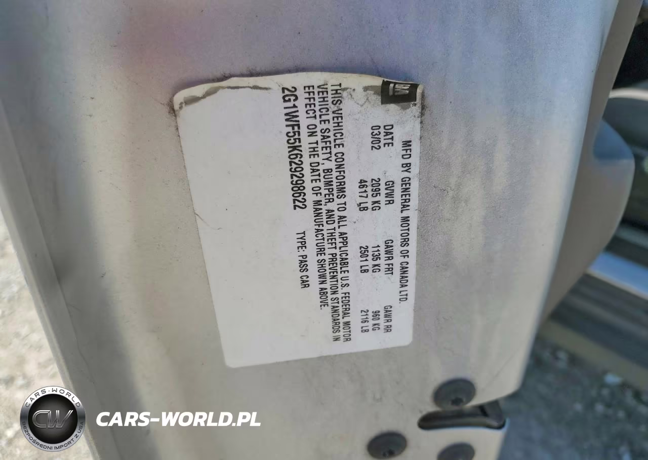 2002 Chevrolet Impala VIN:2G1WF55K629298622 - 12