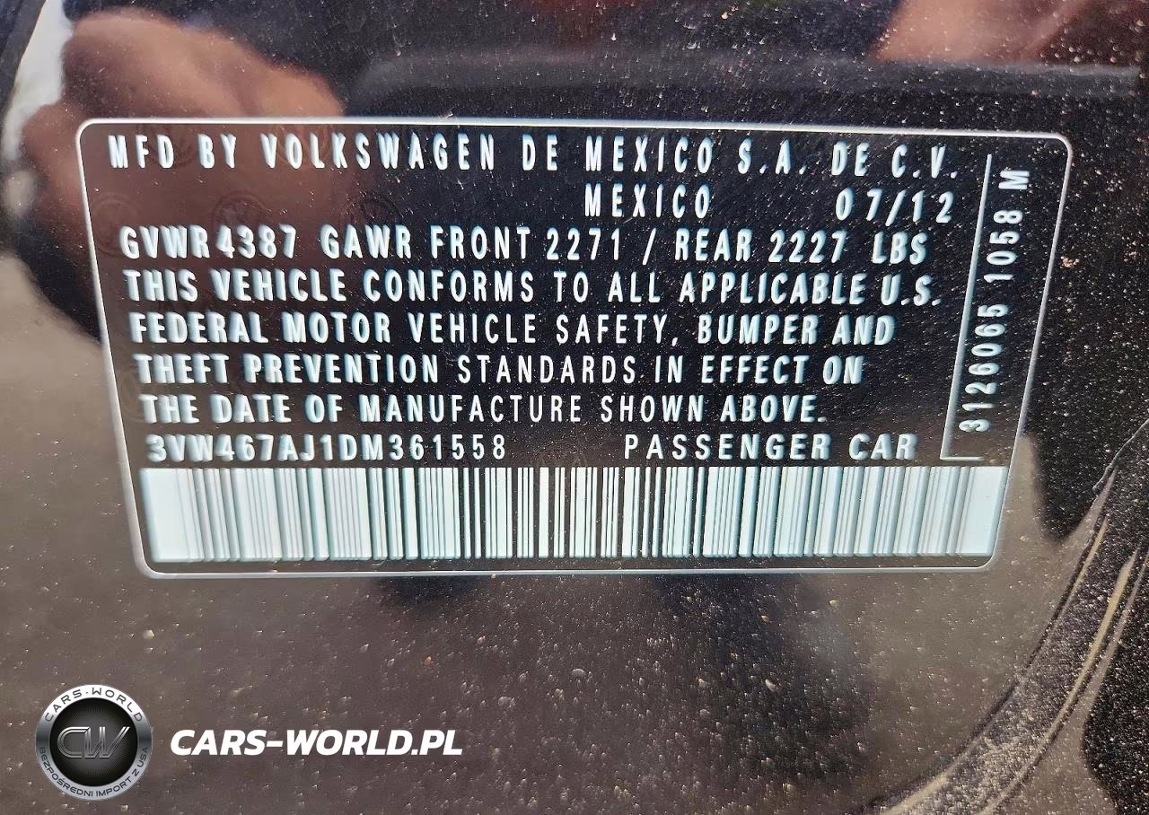 2013 Volkswagen Jetta Gli VIN:3VW467AJ1DM361558 - 12