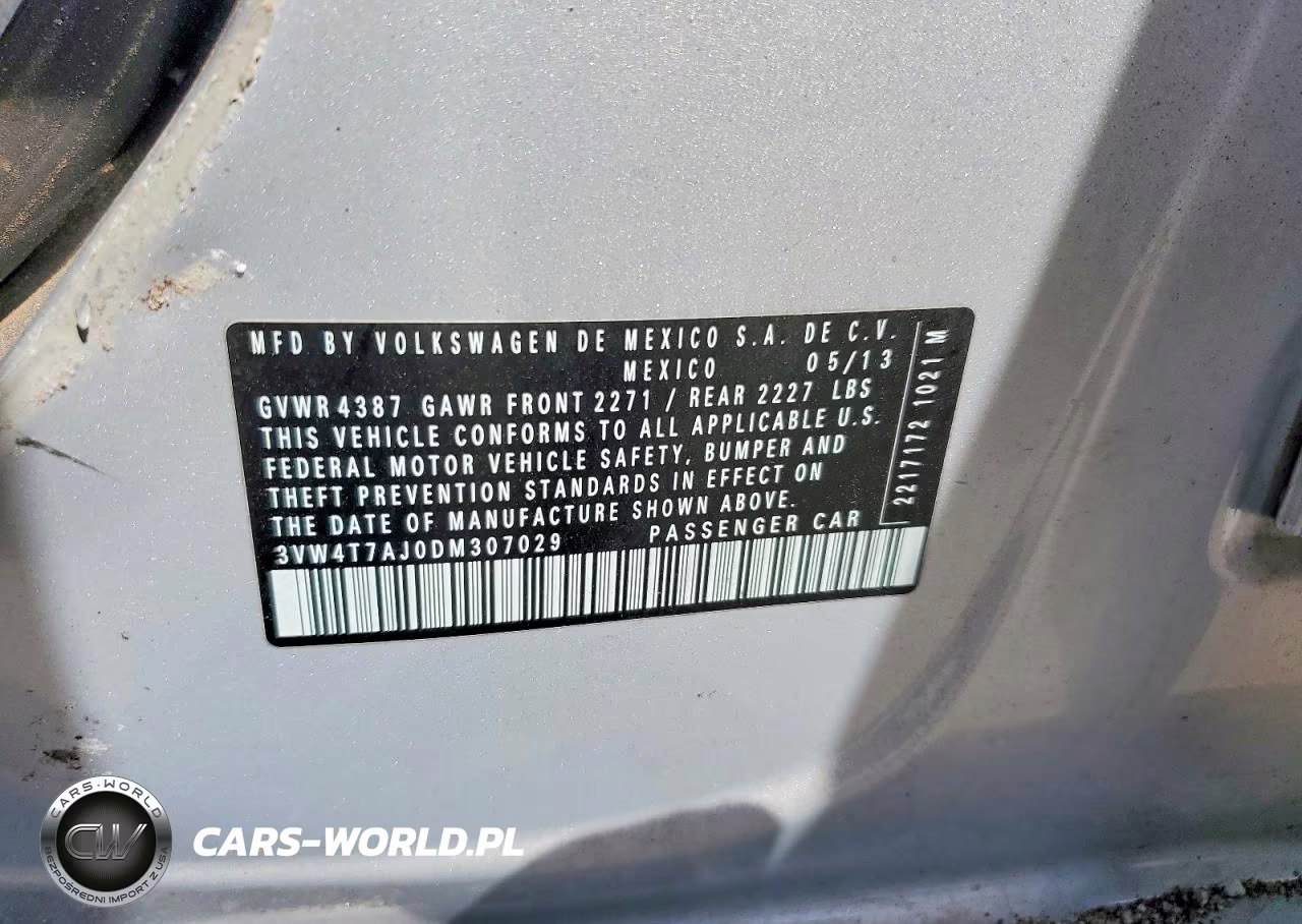 2013 Volkswagen Jetta Gli VIN:3VW4T7AJ0DM307029 - 12