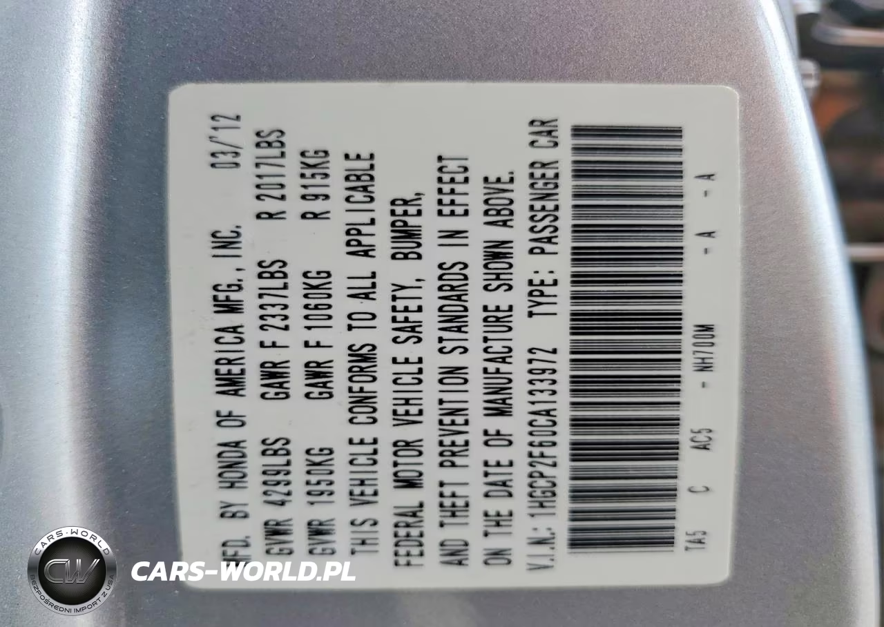 2012 Honda Accord Se VIN:1HGCP2F60CA133972 - 12