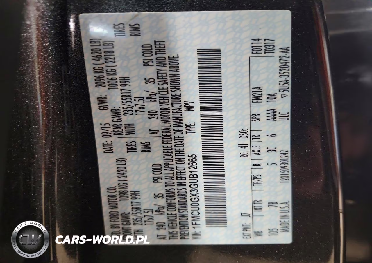 2016 Ford Escape Se VIN:1FMCU0GX3GUB12665 - 12