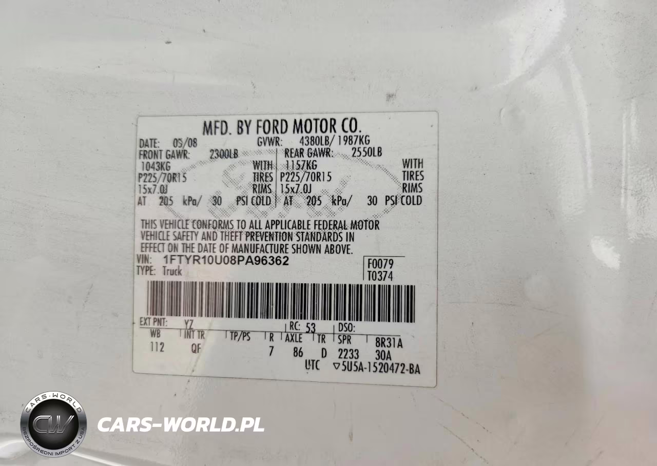 2008 Ford Ranger VIN:1FTYR10U08PA96362 - 13