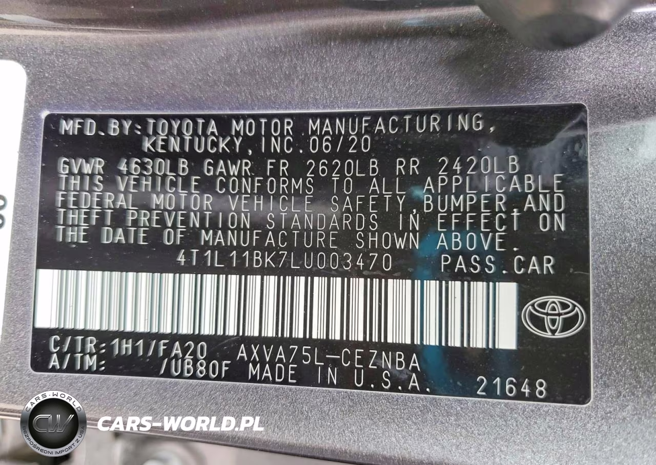 2020 Toyota Camry Le VIN:4T1L11BK7LU003470 - 13