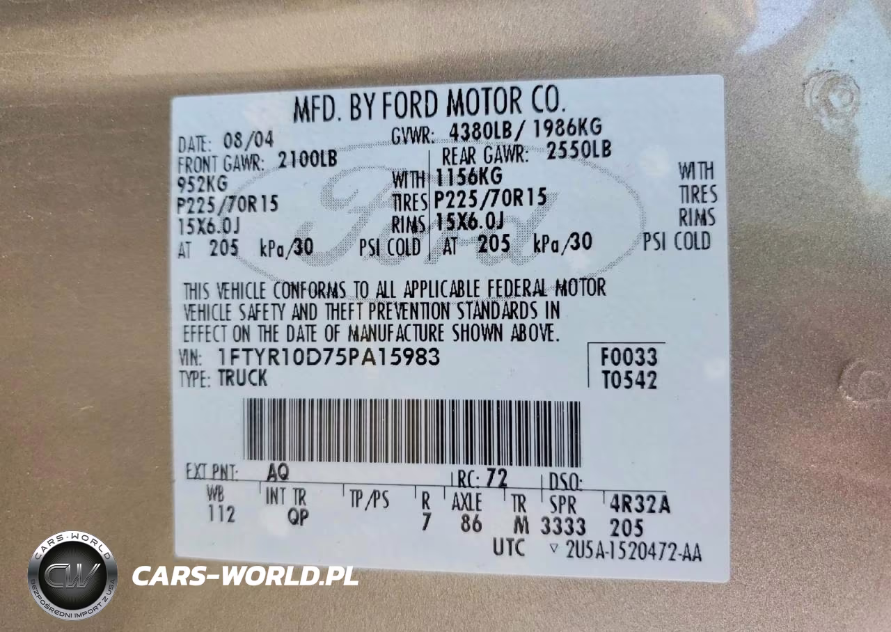 2005 Ford Ranger VIN:1FTYR10D75PA15983 - 12