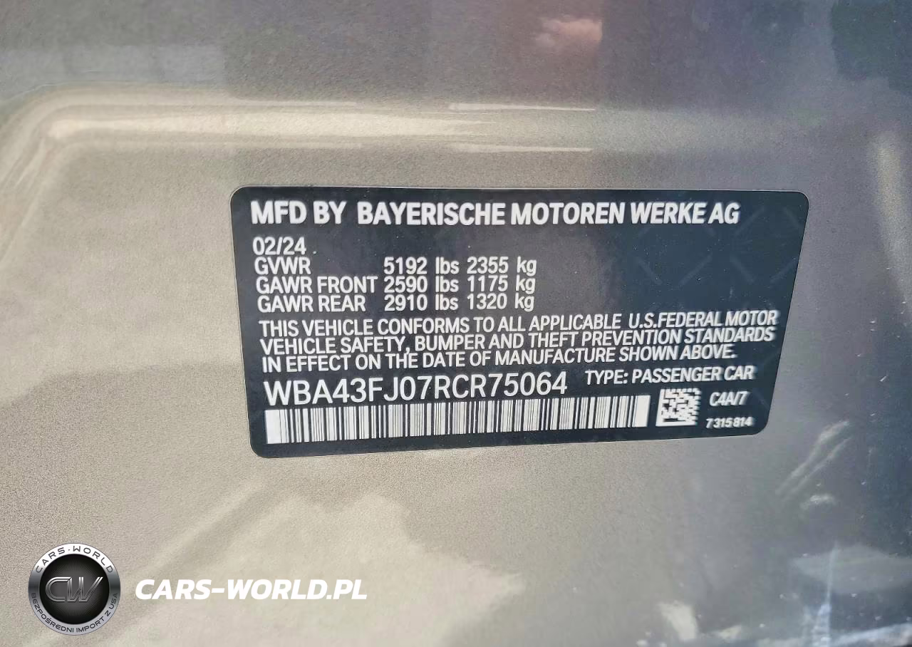 2024 BMW 530 I VIN:WBA43FJ07RCR75064 - 12