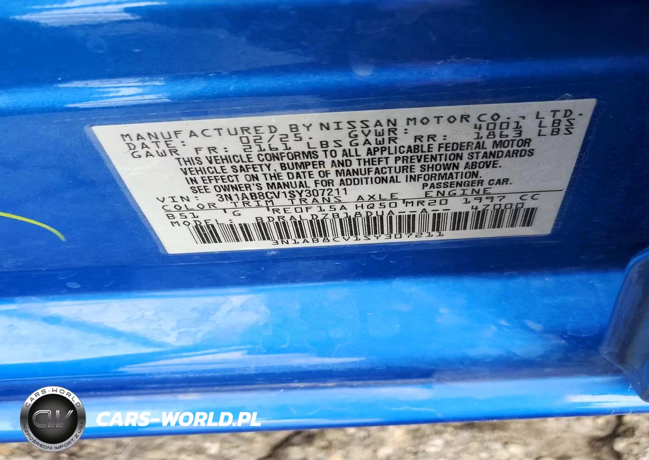 2025 Nissan Sentra Sv VIN:3N1AB8CV1SY307211 - 13