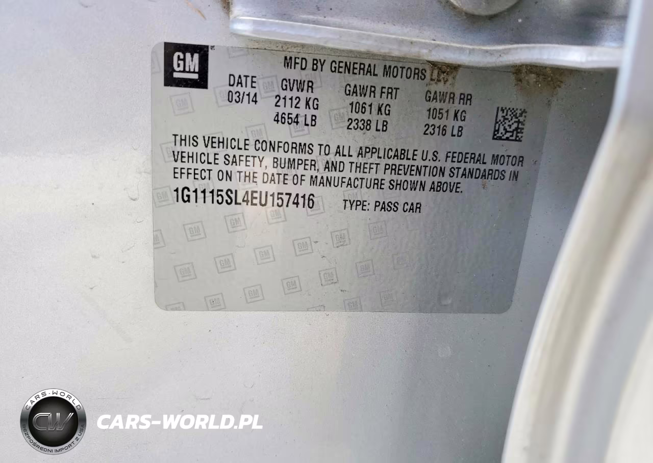 2014 Chevrolet Impala Lt VIN:1G1115SL4EU157416 - 12