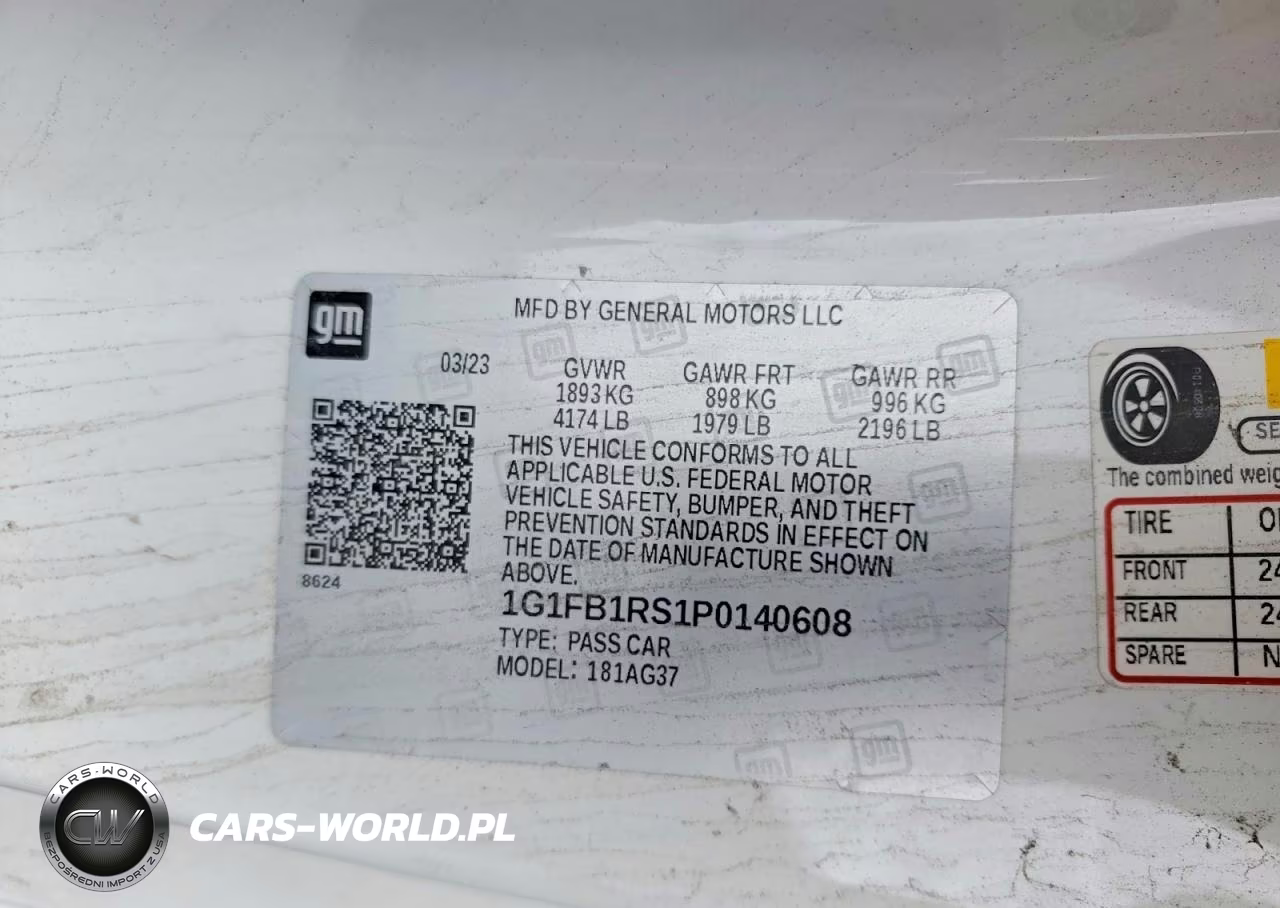 2023 Chevrolet Camaro Ls VIN:1G1FB1RS1P0140608 - 12
