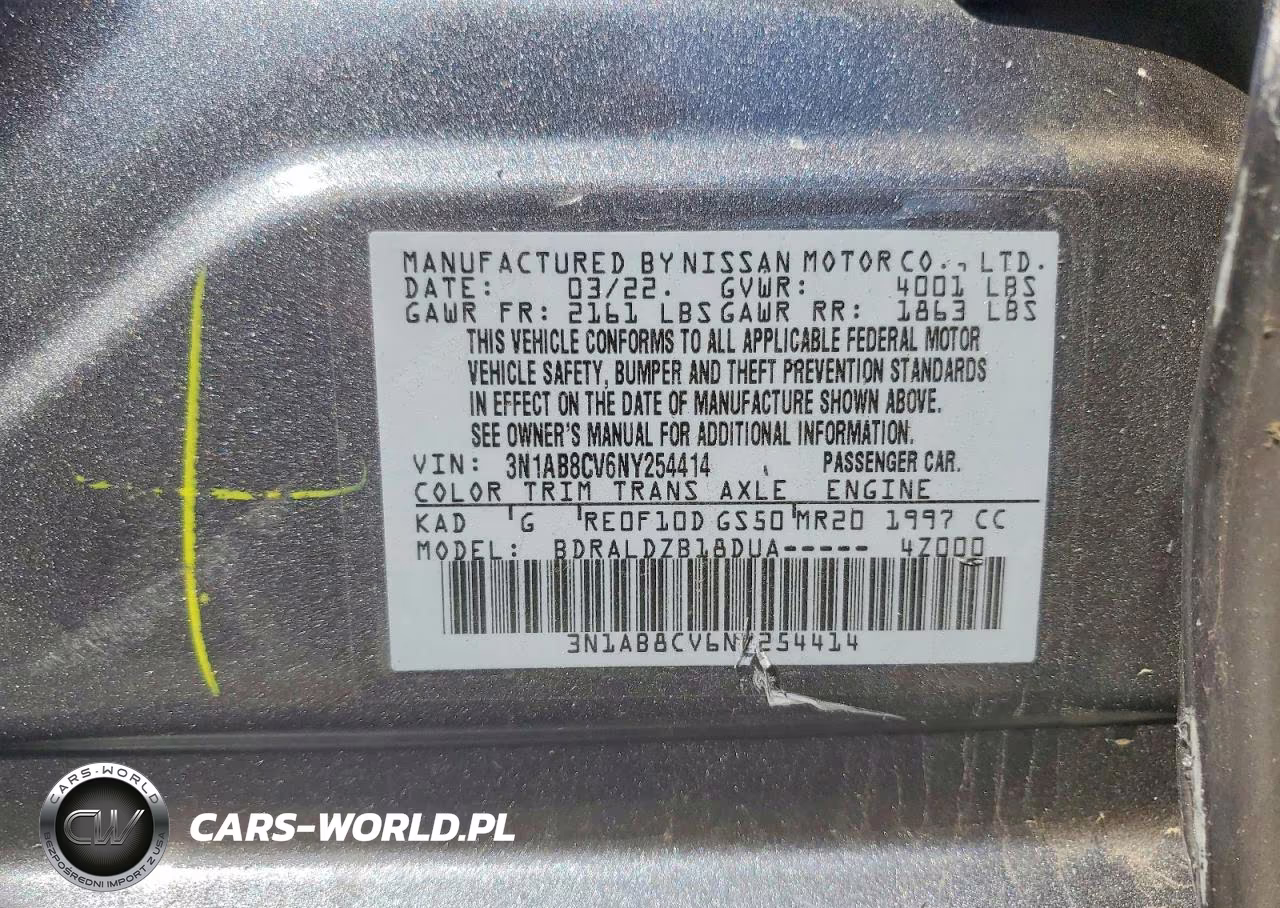 2022 Nissan Sentra Sv VIN:3N1AB8CV6NY254414 - 12