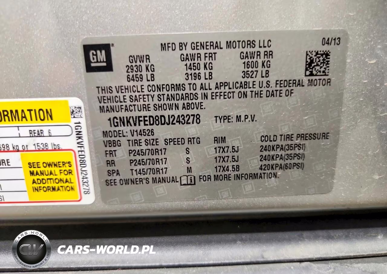 2013 Chevrolet Traverse Ls VIN:1GNKVFED8DJ243278 - 14