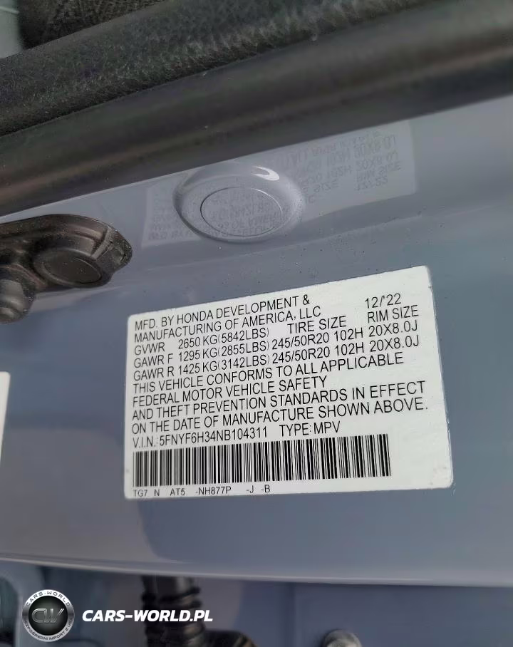 2022 Honda Pilot Sport VIN:5FNYF6H34NB104311 - 14