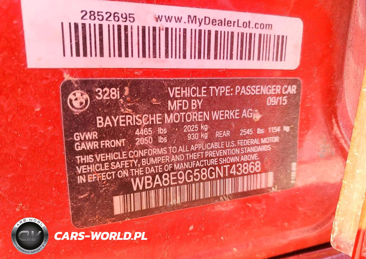2013 BMW 328 VIN:WBA8E9G58GNT43868 - 12