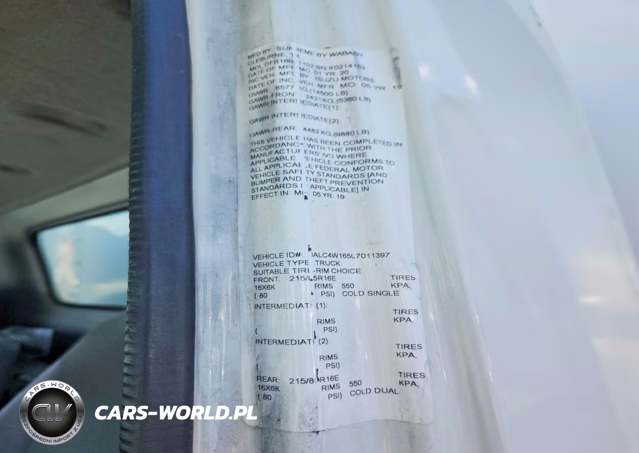 2020 Isuzu Npr Hd Box Truck VIN:JALC4W165L7011397 - 13
