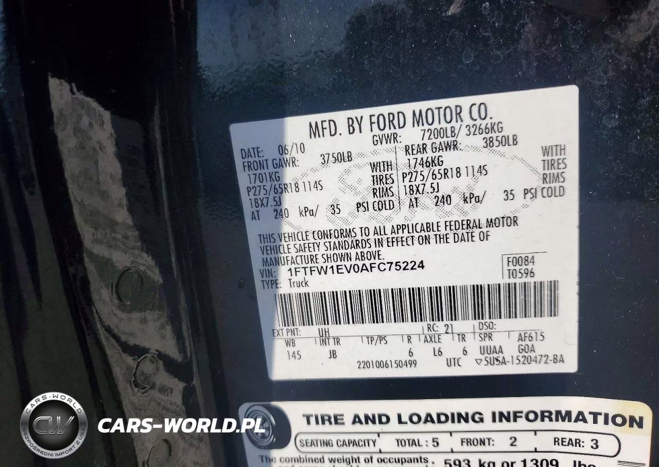 2010 Ford F150 Supercrew VIN:1FTFW1EV0AFC75224 - 12