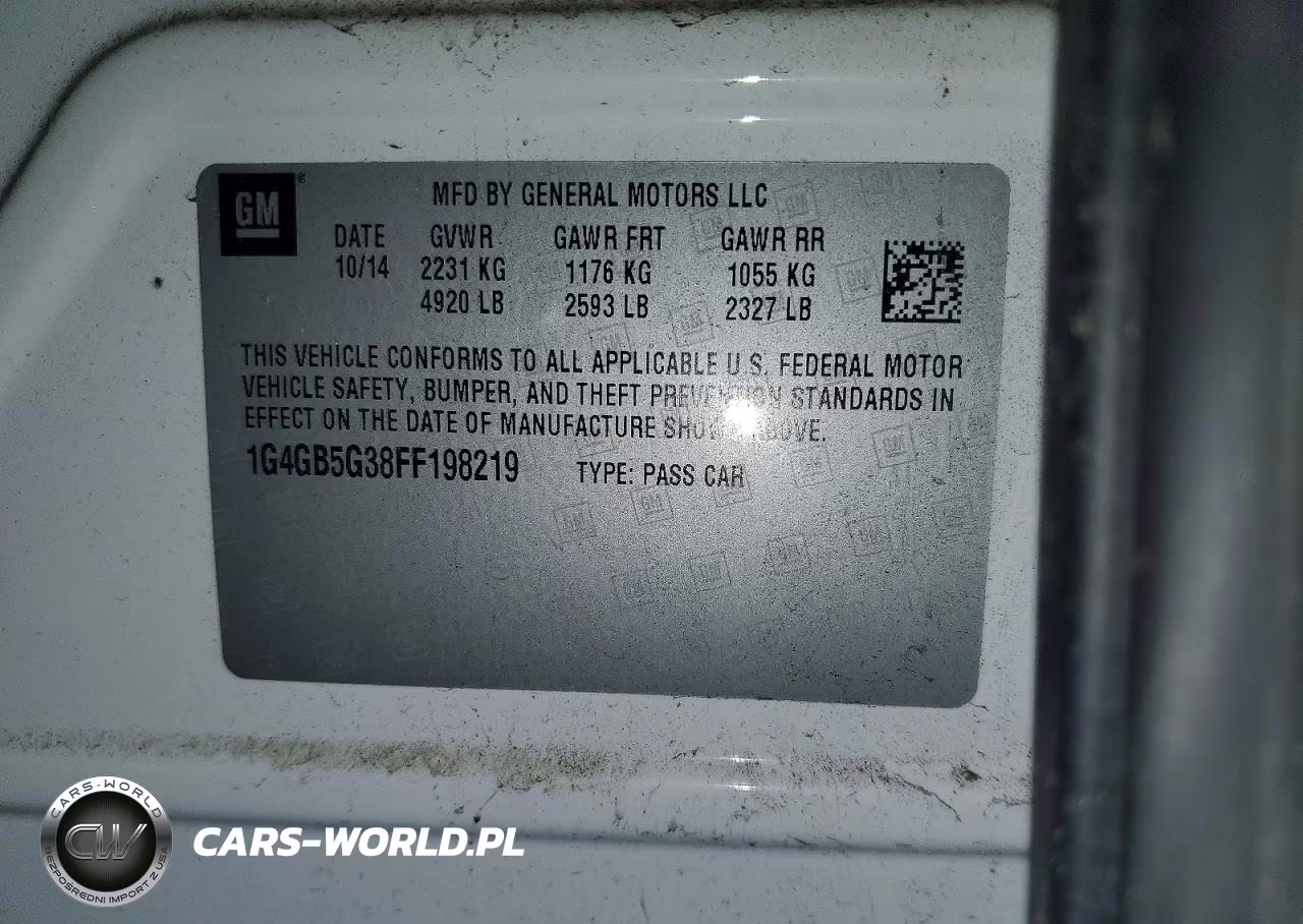 2015 Buick Lacrosse VIN:1G4GB5G38FF198219 - 12