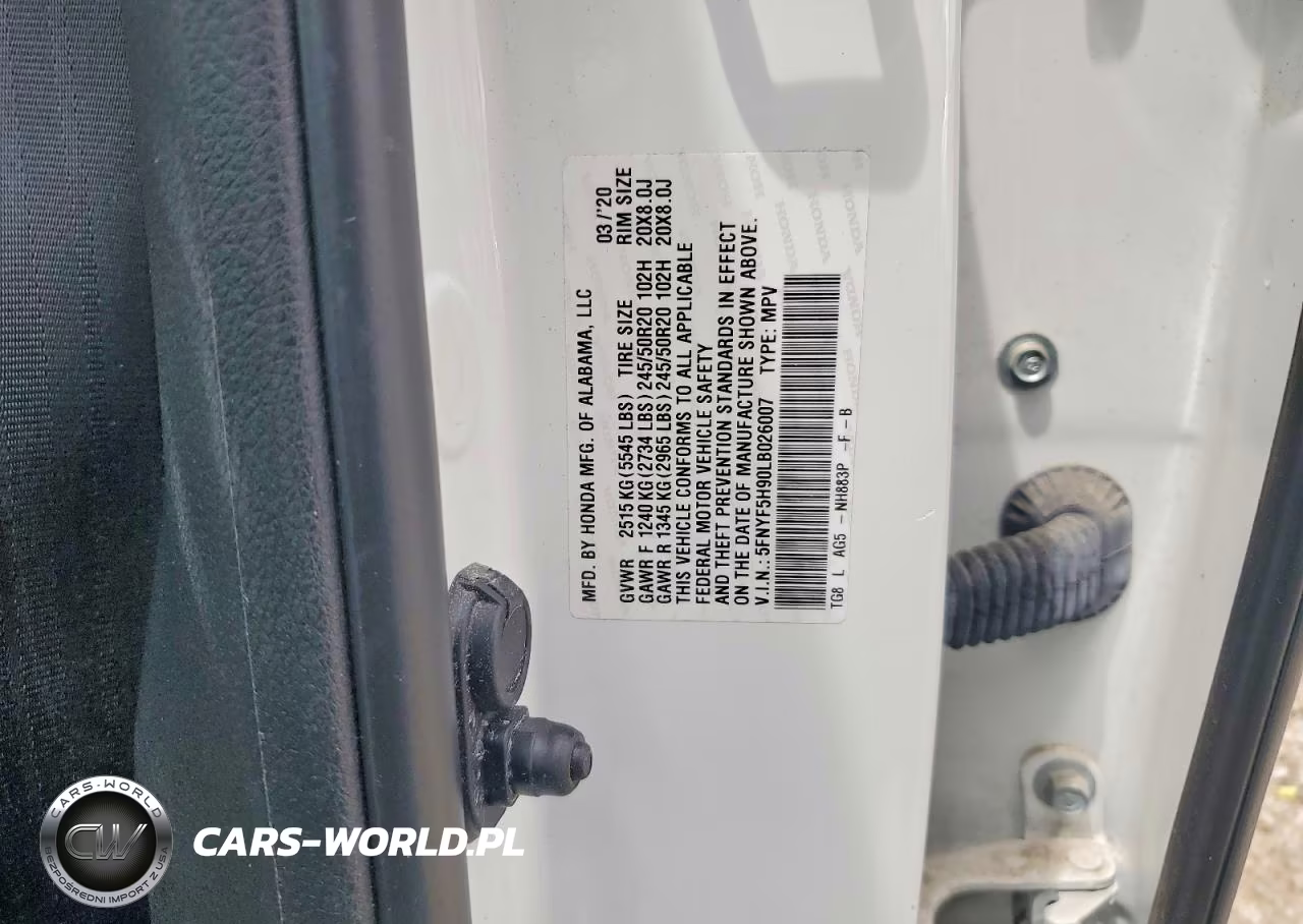 2020 Honda Pilot Touring VIN:5FNYF5H90LB026007 - 13