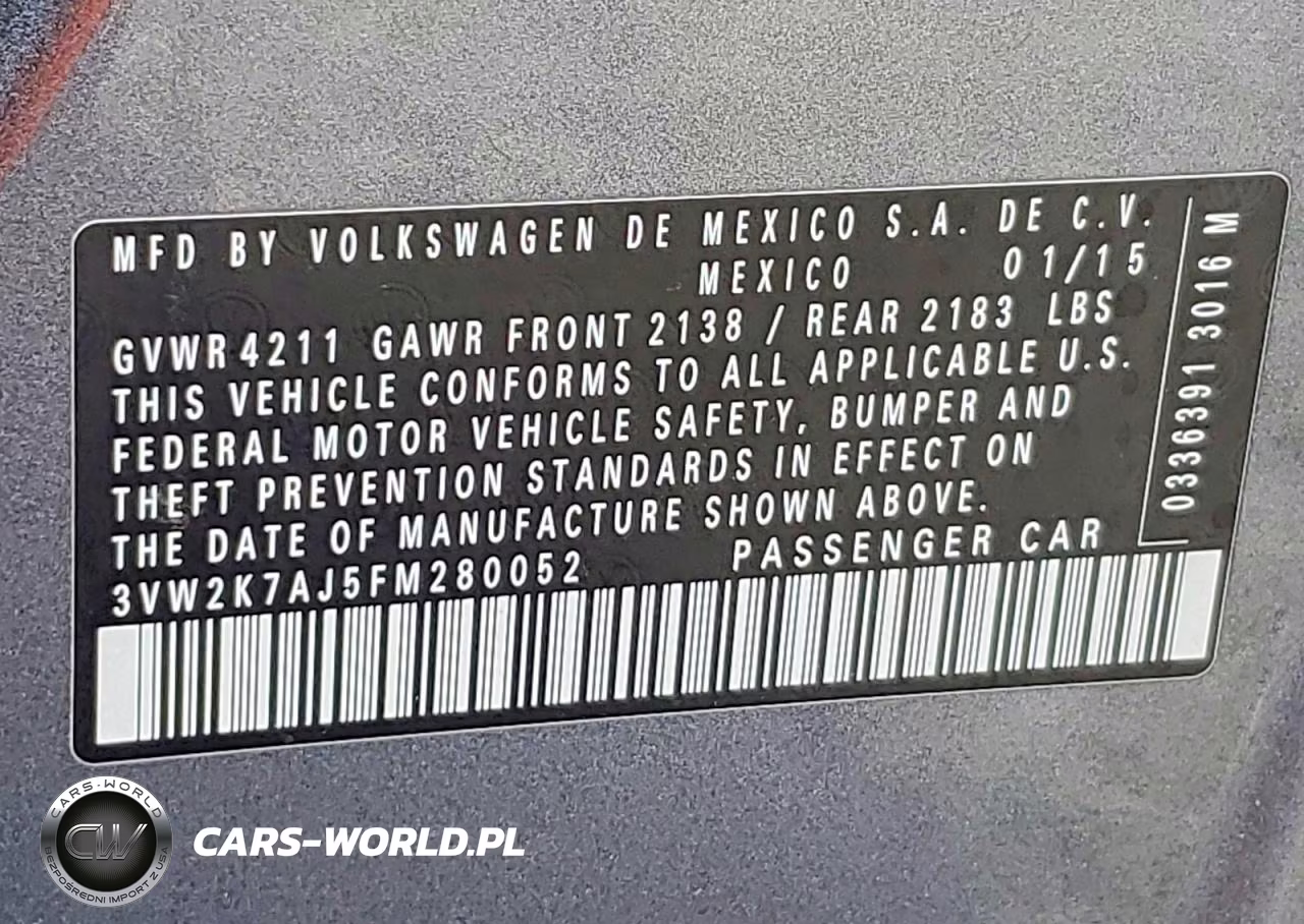 2015 Volkswagen Jetta Base VIN:3VW2K7AJ5FM280052 - 12