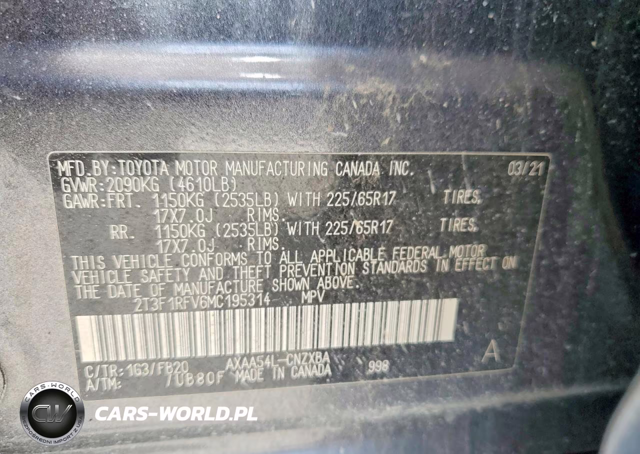 2021 Toyota Rav4 Le VIN:2T3F1RFV6MC195314 - 13