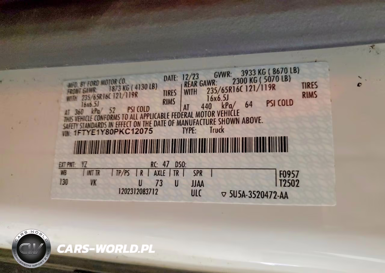 2023 Ford Transit 150 Delivery Van VIN:1FTYE1Y80PKC12075 - 13