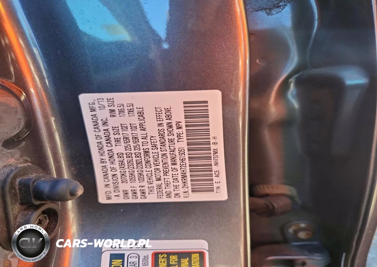 2014 Honda Cr-V Exl VIN:2HKRM4H72EH615051 - 13