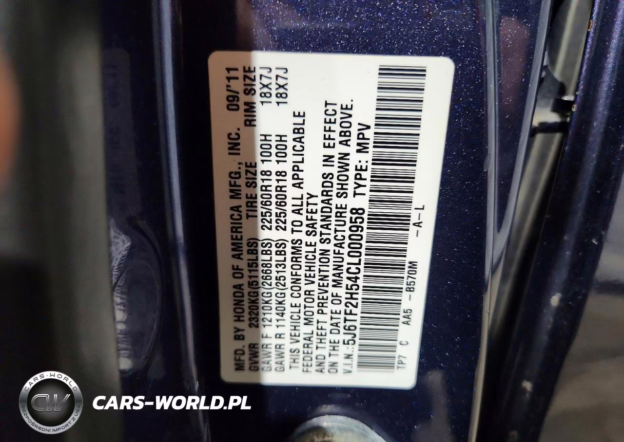 2012 Honda Crosstour Exl VIN:5J6TF2H54CL000958 - 13