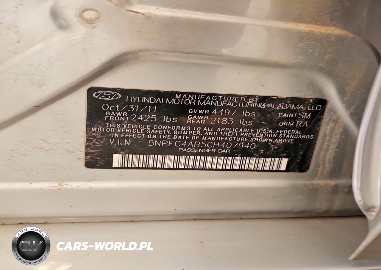 2012 Hyundai Sonata Se 2.0T VIN:5NPEC4AB5CH407940 - 12
