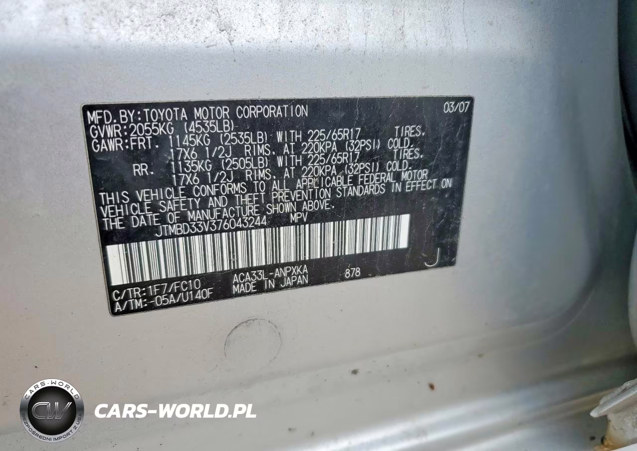 2007 Toyota Rav4 Base VIN:JTMBD33V376043244 - 12