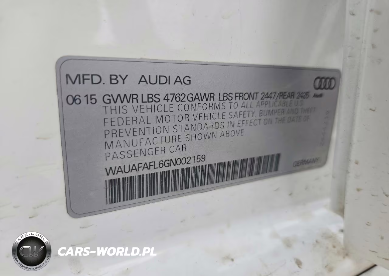 2016 Audi A4 Premium S-Line VIN:WAUAFAFL6GN002159 - 12