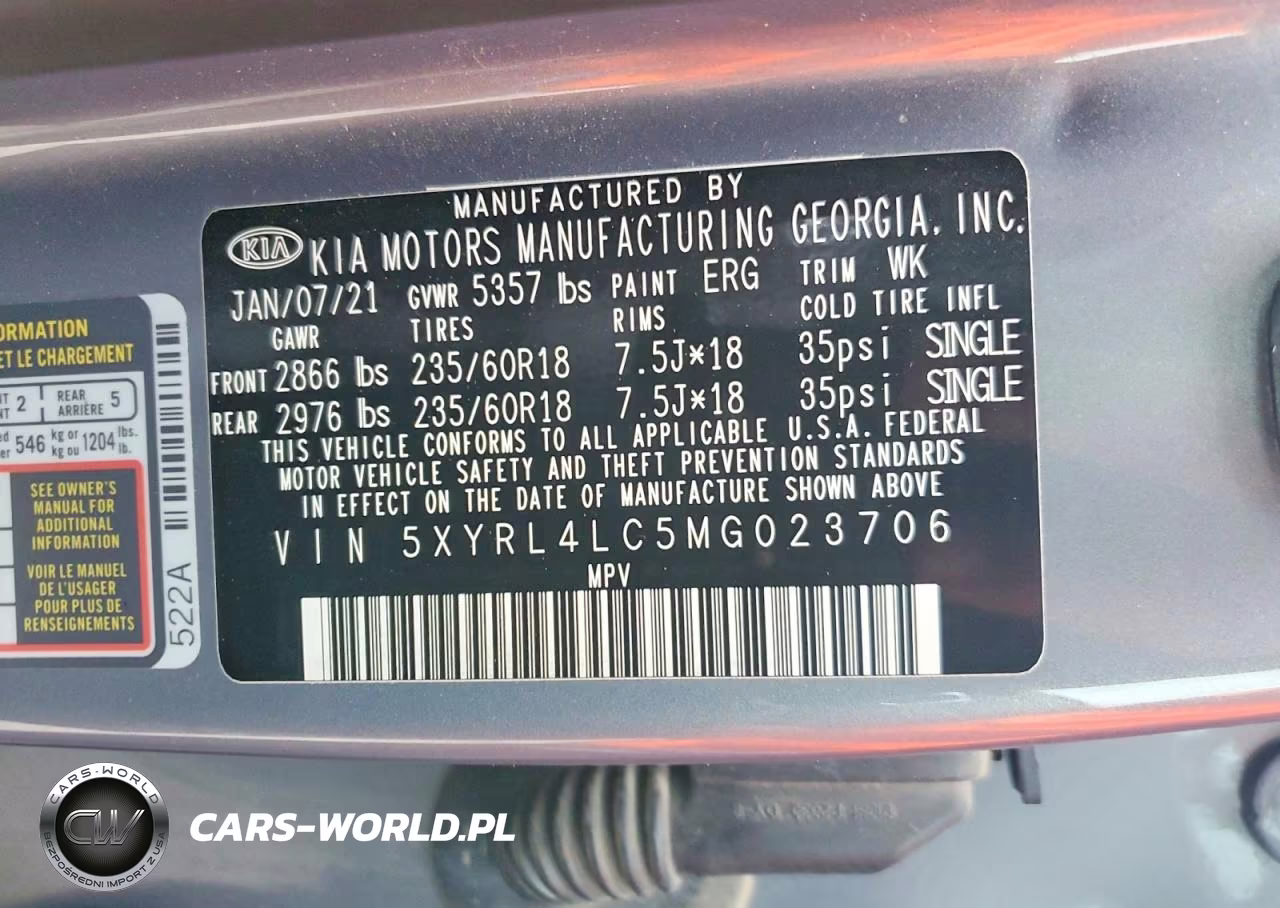 2021 Kia Sorento S VIN:5XYRL4LC5MG023706 - 13