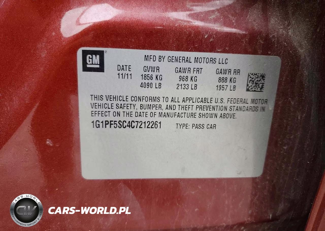 2012 Chevrolet Cruze Lt VIN:1G1PF5SC4C7212261 - 12