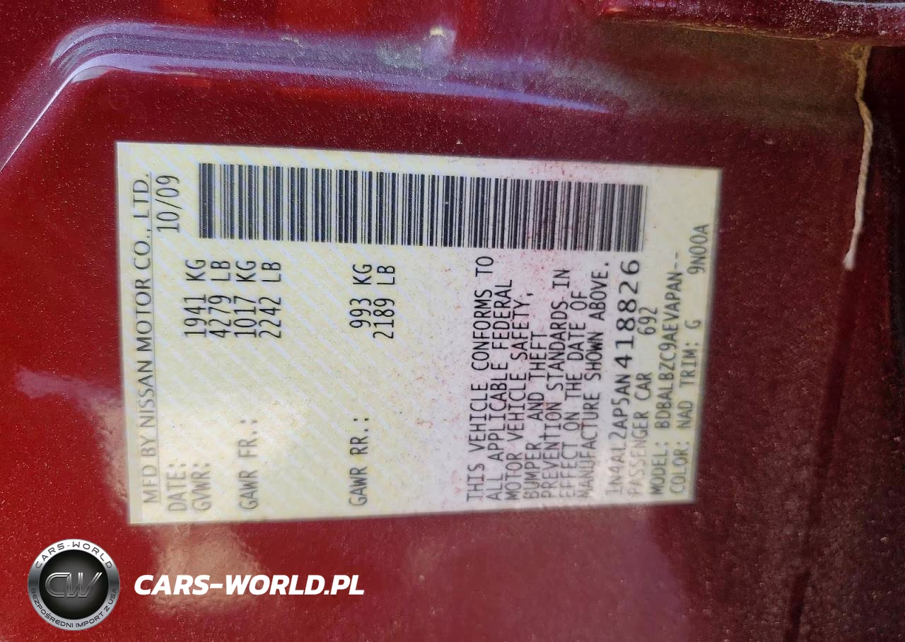 2010 Nissan Altima 2.5 VIN:1N4AL2AP5AN418826 - 12