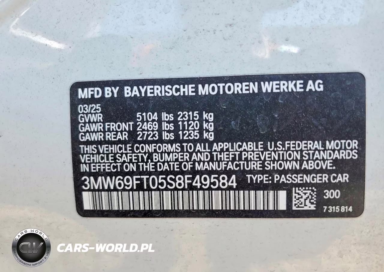 2025 BMW M340Xi VIN:3MW69FT05S8F49584 - 12