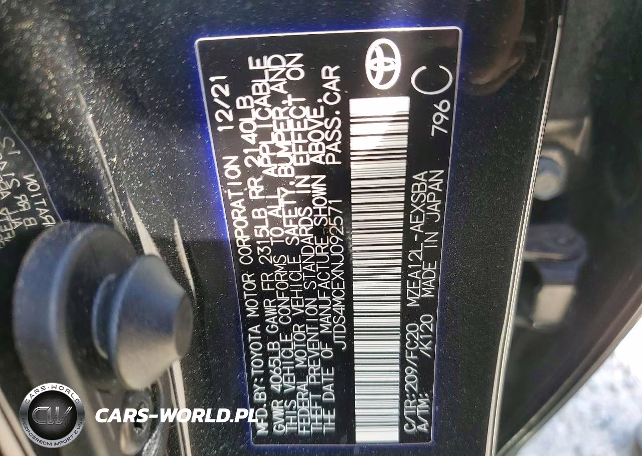2022 Toyota Corolla Se VIN:JTDS4MCEXNJ092571 - 12