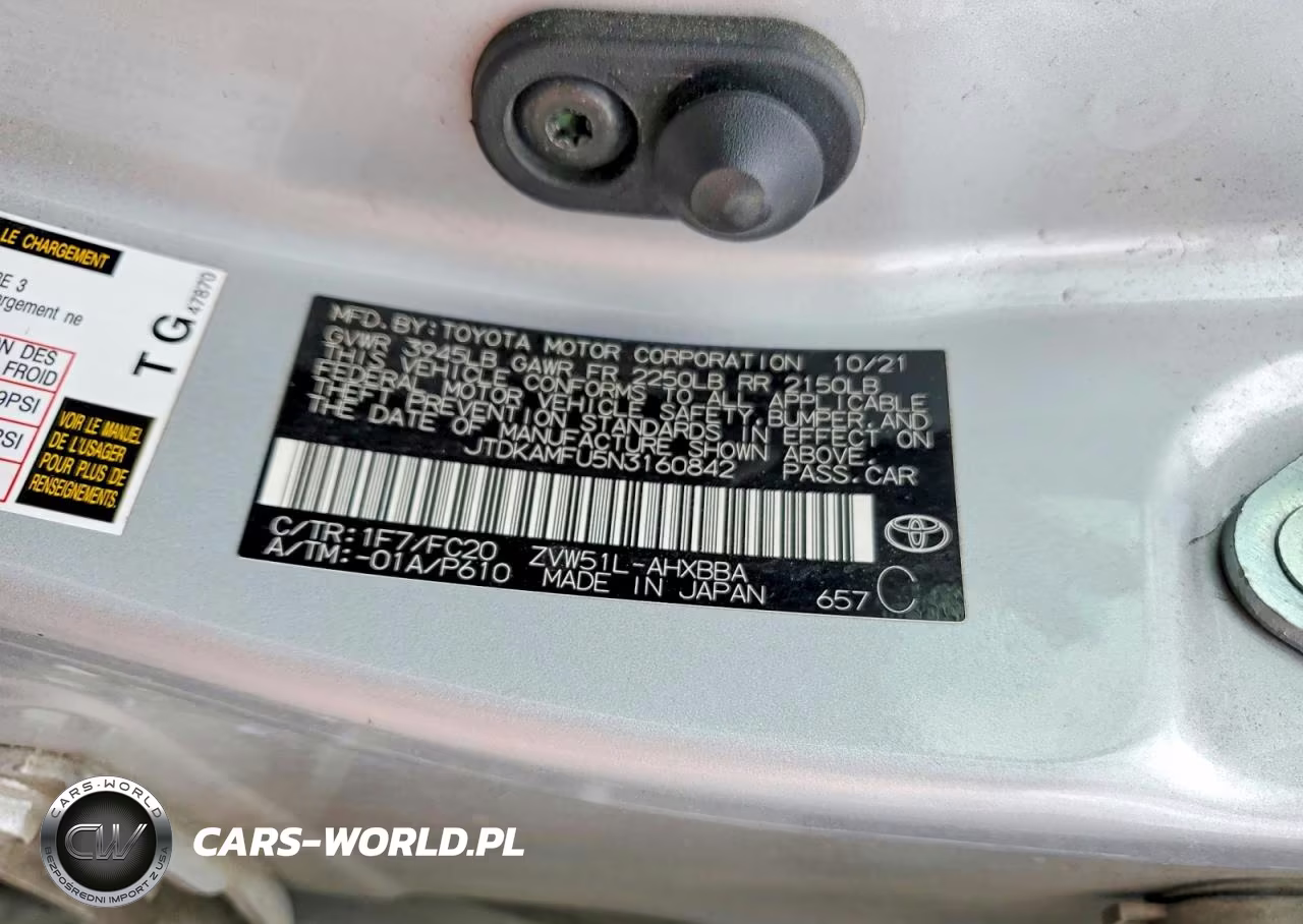 2022 Toyota Prius L Eco VIN:JTDKAMFU5N3160842 - 13