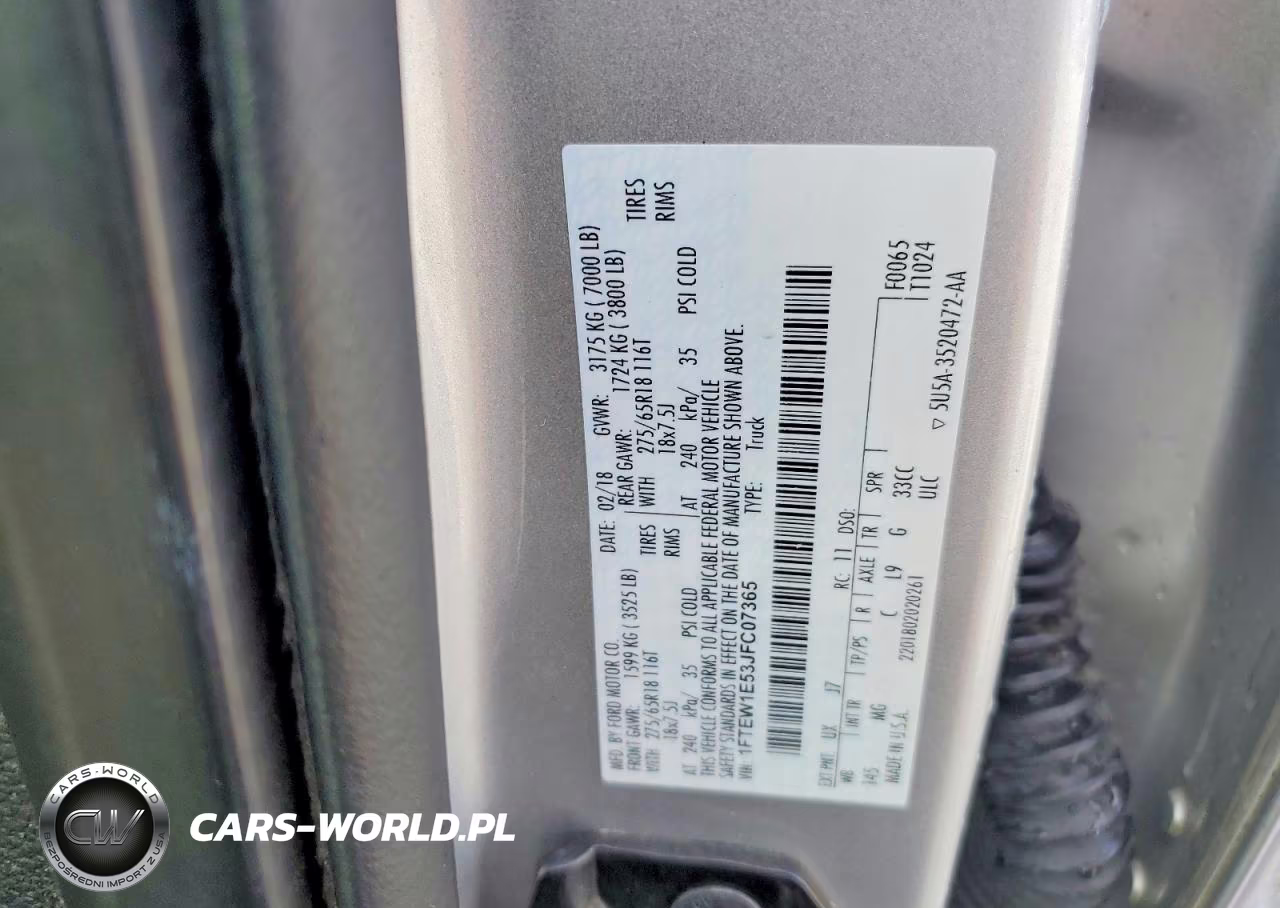 2018 Ford F150 Supercrew VIN:1FTEW1E53JFC07365 - 12