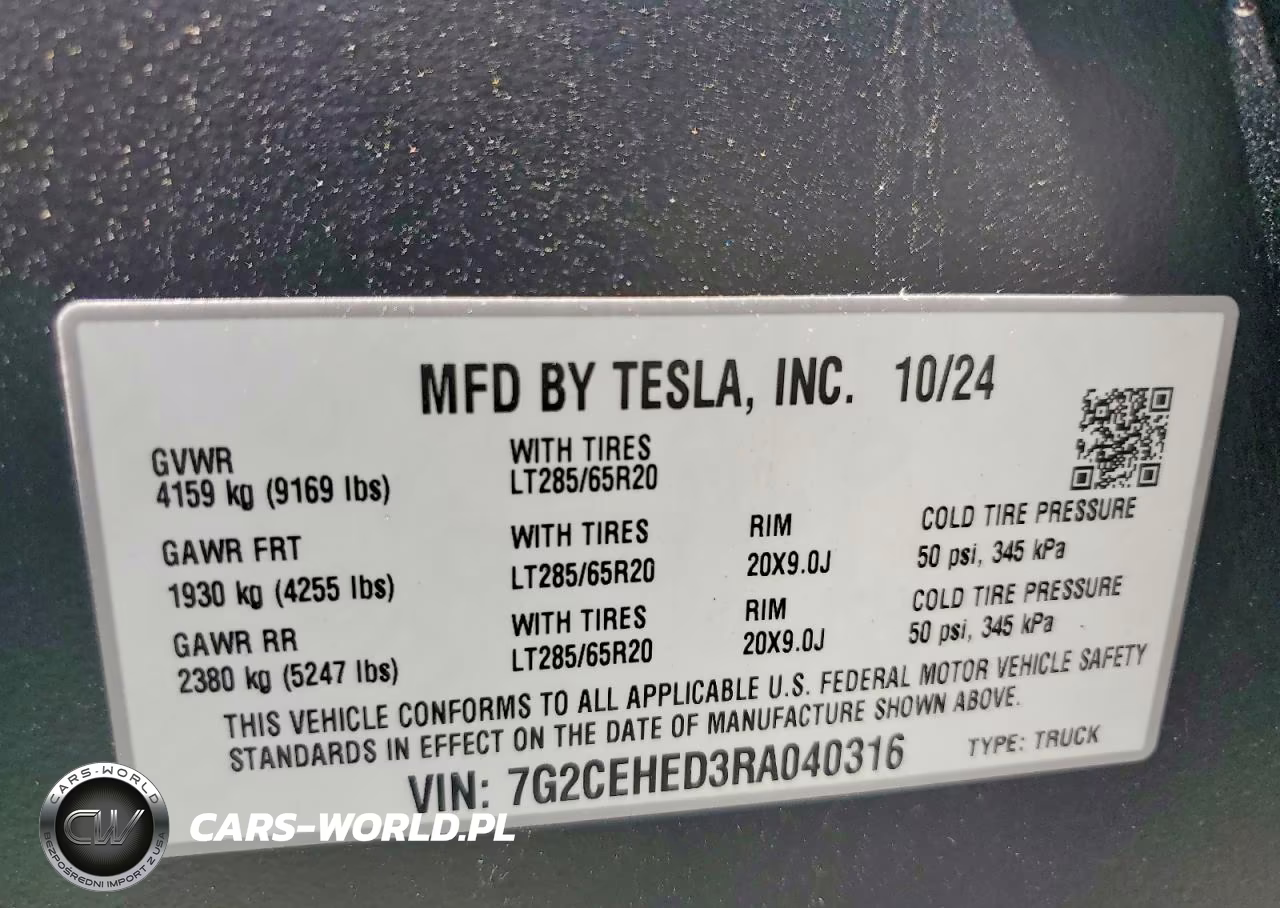 2024 Tesla Cybertruck VIN:7G2CEHED3RA040316 - 13