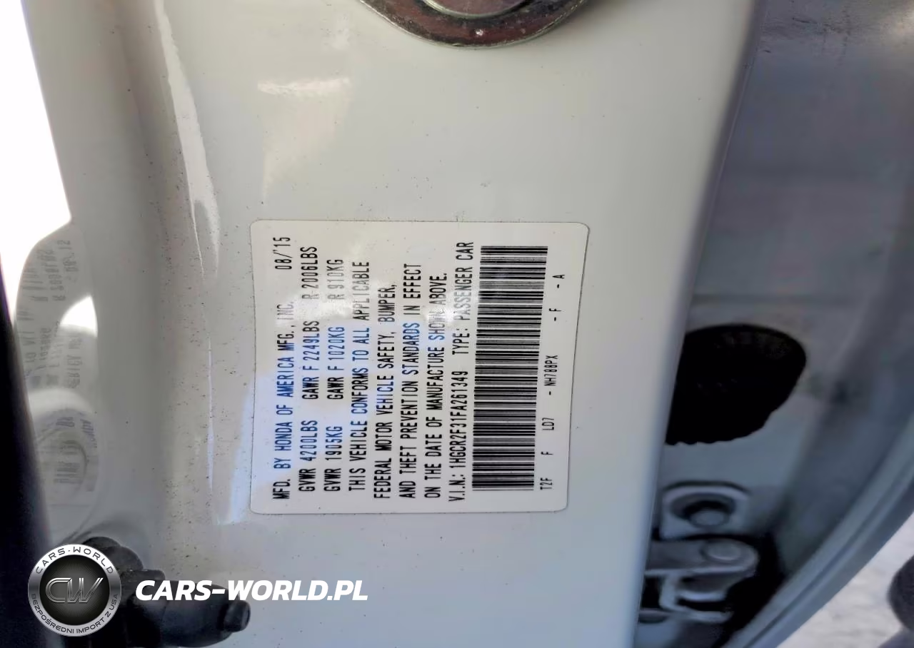 2015 Honda Accord Lx VIN:1HGCR2F31FA261349 - 12