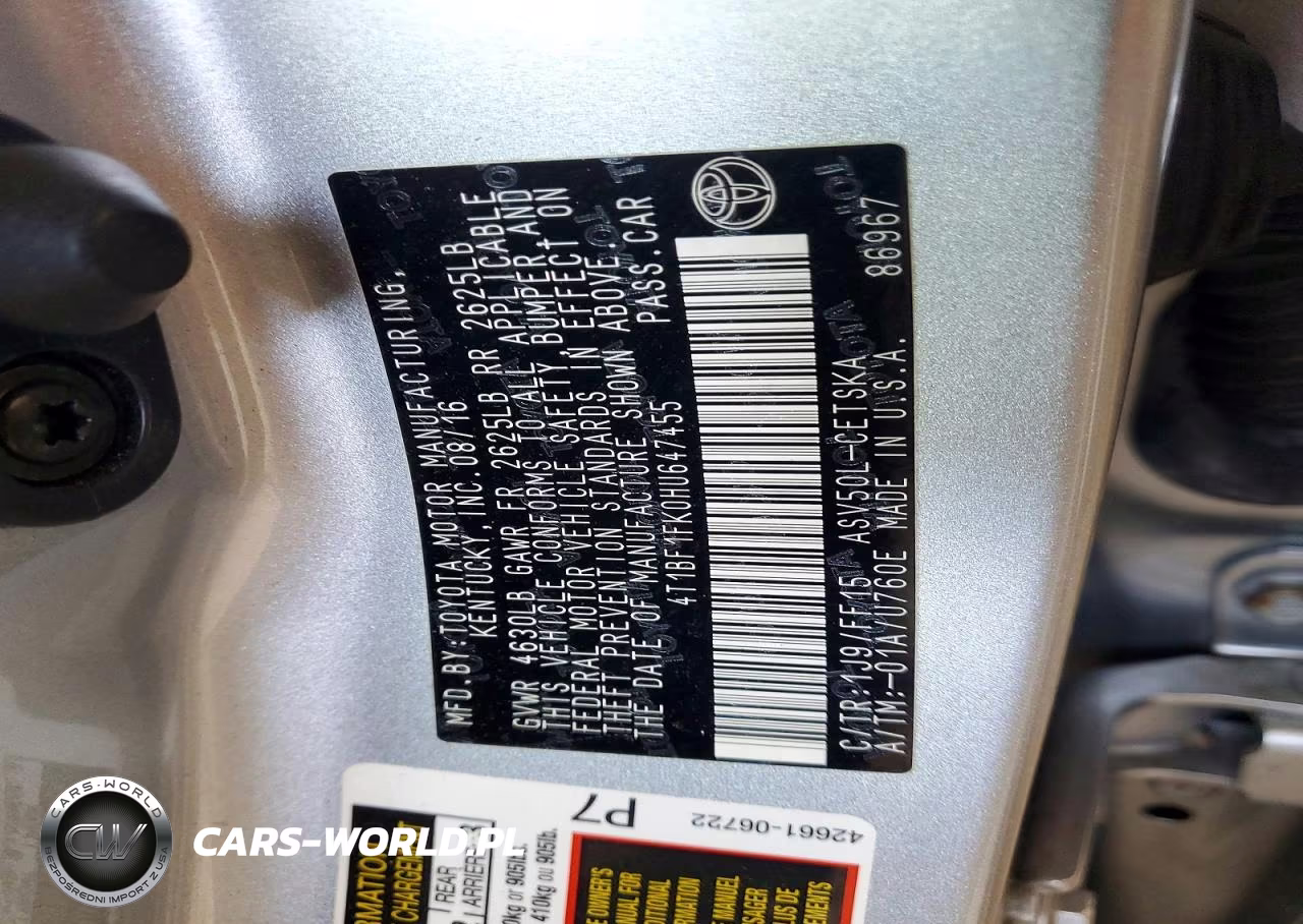 2017 Toyota Camry Se VIN:4T1BF1FK0HU647455 - 13